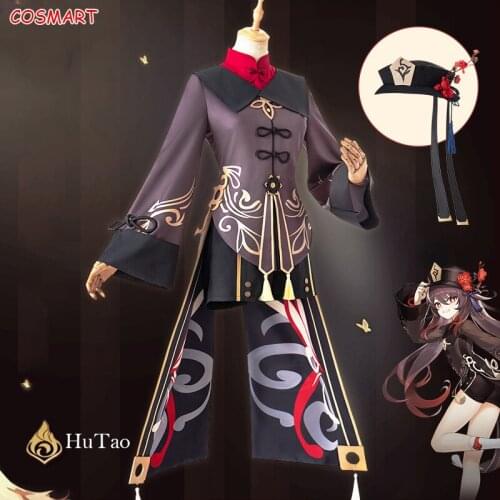 Anime Genshin Impact Hutao Game Suit Cosplay Costume Uniform Hu Tao Halloween Party Outfit For Women Girls Customized New 2021