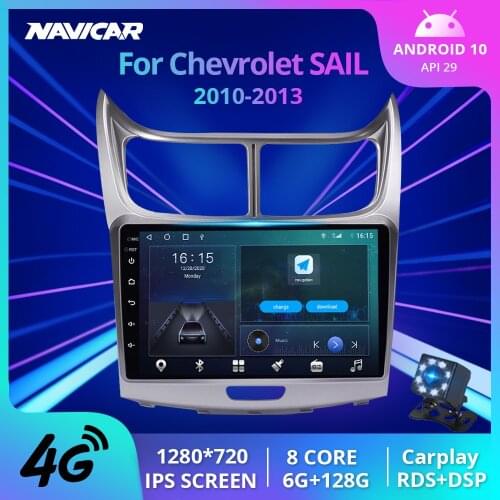 2DIN Android 10.0 Car Radio For Chevrolet Sail 2010-2013 GPS Navigation Car Multimedia Player 4G 2 Din No Dvd Autoradio Player