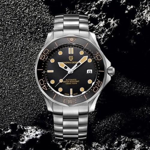 PAGANI DESIGN Fashion Mens Mechanical Watches Deep Sea Diving men luxury automatic Watch Japan NH35 curved sapphire glass 2020