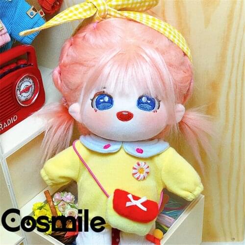 Cosmile Kpop Star Wig Hair Plush 20cm Doll Body With Clothes Outfit Toy Clothing Soft Cosplay New C MK
