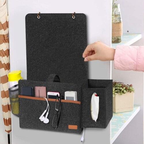 Home Sofa Non Slip Desk Felt Hanging Storage Bag Dormitory Bedroom Water Bottle Pocket Bedside Bunk Bed Organizer Multifunction