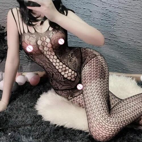 Exotic Nightwear Womens Sexy Lingerie Adult Sex Sleepwear Crotchless Bodystocking Fishnet Bodysuit Plus Size Woman Sexy Clothes