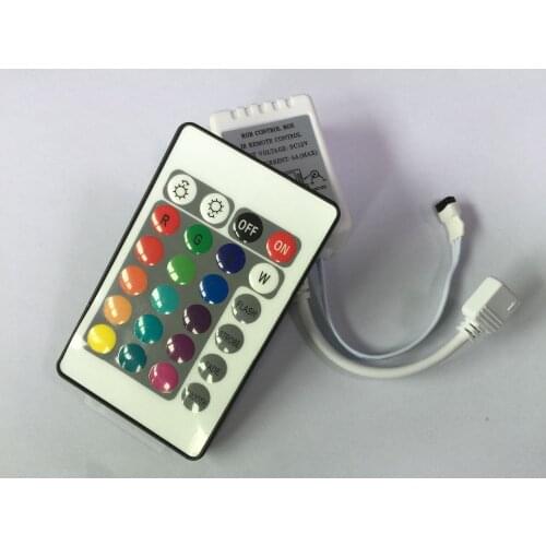 12V 3x2A Mini 24Key RGB Controller IR Remote Controller With Receiver For 3528 5050 RGB LED Strip Light /Led Tape Controller