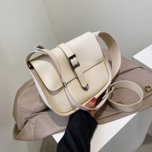 Fashion Broadband Solid Color PU Leather Shoulder Bags For Women 2021 Simple Handbags And Purses Female Travel Messenger Bag