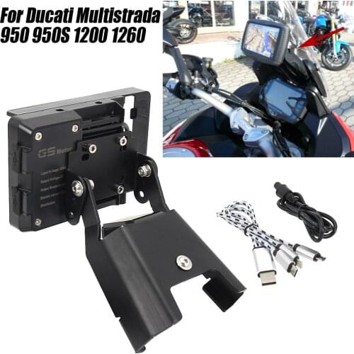 New Motorcycle Mobile Phone Stand Holder GPS Plate Bracket For Ducati Multistrada 950 S from 2017 1260 from2018 Enduro from 2016