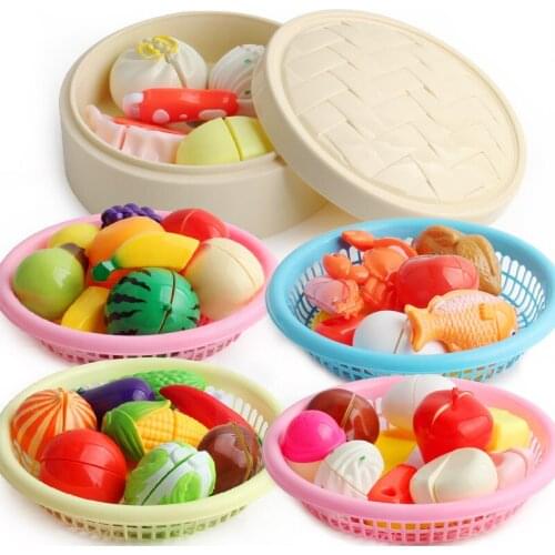 New sales Children Pretend Role Play Cutting Fruit Vegetable Food Pretend Kitchen Toy Children Kid Educational Toy Set Kid Gift