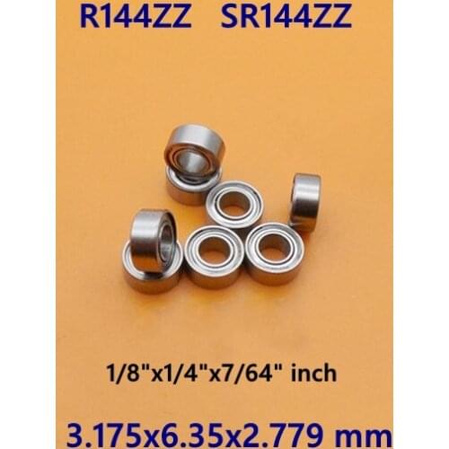 50-100pcs R144ZZ SR1442Z Dental Handpiece bearings inch 1/8"x1/4"x7/64" shielded miniature ball bearing R144 3.175x6.35x2.779 mm