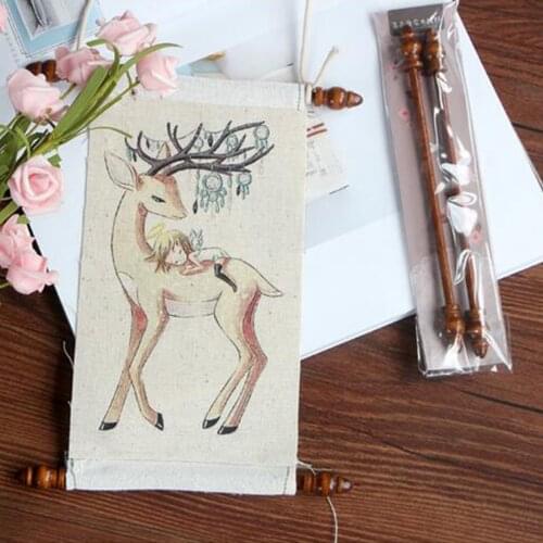 2x 7" Tapestry Hanging Poles Wood Drawings Maps Portraits Wall Hanger Rods