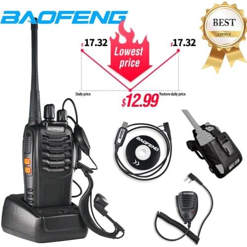 Baofeng BF 888S Walkie Talkie 5W 6km UHF 400-470MHz Two way radio bf888s Portable cb Ham radio comunicador 16CH Transceiver Hot