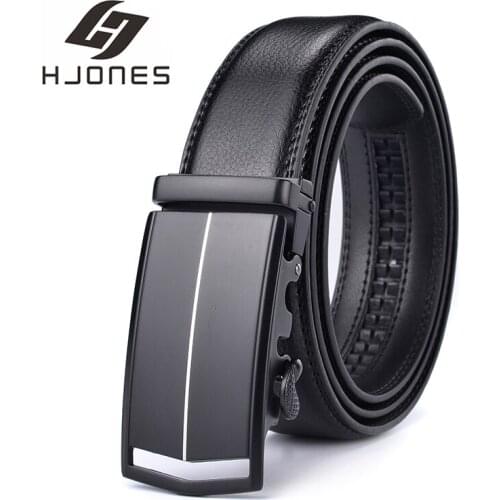 HJones cowhide Leather Strap metal Belts Men High qualityLuxury Jeans Waistband Men Belts Automatic buckle Belt WSP013