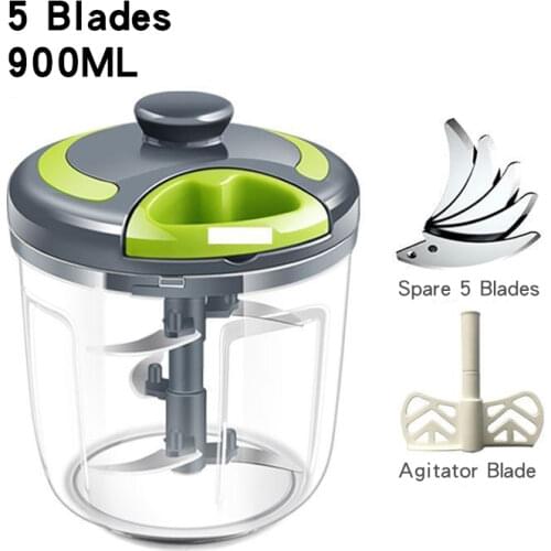 Manual Meat Grinder Hand-pulled Vegetable Cutter 500ml/900ml Kitchen Tools Hand Mixer Chop Meat Fruit Vegetable Wist Shredder