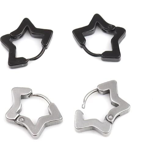 304 Stainless Steel Geometric Hoop Earrings For Women Men Accessories Jewelry Gifts Multicolor Black Rose Gold Loops,1 Pair