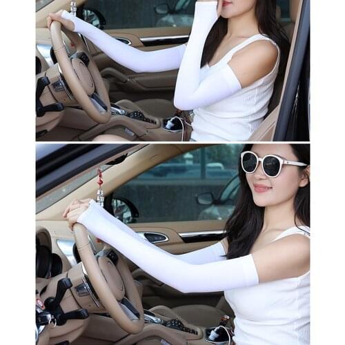 Ice Silk Sunscreen Cuff Summer Car Driving Riding Cool Sleeves Outdoor Sports Travel Breathable Sun UV Protection for Women Men