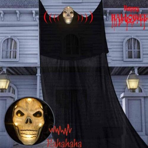 1Pc Halloween Decorations Voice-Activated Light-Emitting Sound Handmade Creativity Big Hanging Ghost Decor