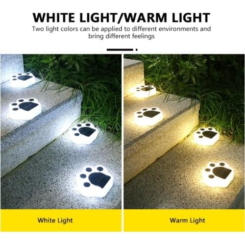 Outdoor Solar Lights LED Bear Claw Footprint Waterproof Lamp Sensor Security Lighting For Garden Patio Path Yard Christmas Decor