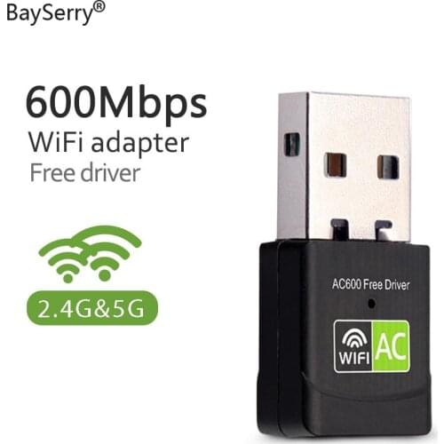 Free Driver USB Wifi Adapter 600Mbps Wireless Adapter 2.4G 5GHZ USB Ethernet For PC Mac OS Wi-Fi Receiver Adapter Antenna Dongle
