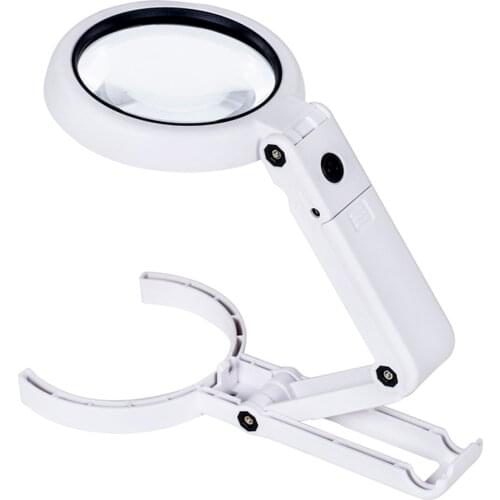 5/11x Magnifying Glass Handheld Portable Foldable Lamp Illuminated Magnifier For Offices Medicine Affairs Outdoor Operation