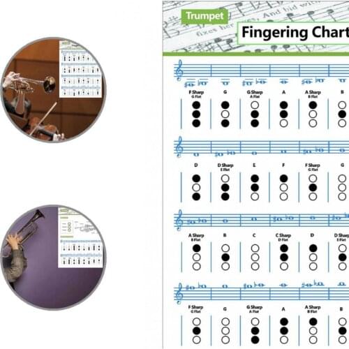 Waterproof Refreshing Color Trumpet Music Finger Chart Musical Instrument Accessories