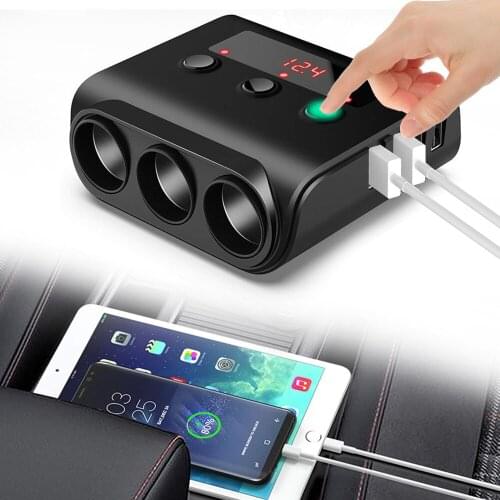 Quick Charge Car Charger 12-24V Socket Splitter Multifunctional For GPS Mobile Phone 4 Ports USB Charger Car Cigarette Lighter