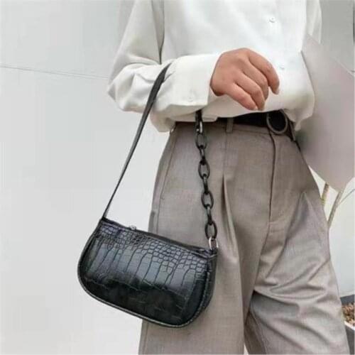 Womens baguette Crocodile Bag Handbag 2021 New Style Retro Underarm Lady Shoulder Bag Zipper Baguette Factory Wholesale Quality