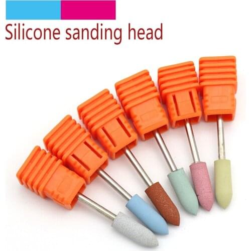 1pc Rubber 2.35mm Shank Nail Grinding Head Milling Manicure Cutter for Pedicure Machine Sander Drill Bit Polishing Electric Tool