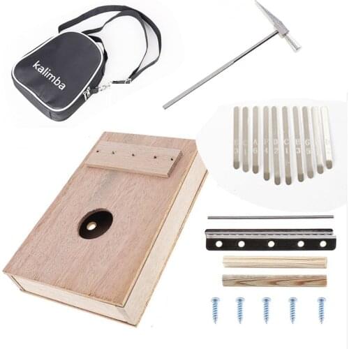 10 Key Kalimba Full DIY Tool DIY Kit Bag Mahogany Thumb Piano for Handwork Painting Parents-Child Campaign KB22