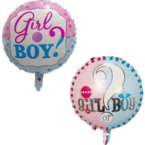 10pcs Discount Selling Baby Gender Disclosure Party Decorating 18 Inch Balloon Boy or Girl Revealing Aluminum Balloon baby