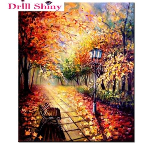 2017 DIY 5D Diamond Painting Autumn Park Mosaic Embroidery Painting Special Resin Craft Wall Decor Modern Cross Stitch Kits