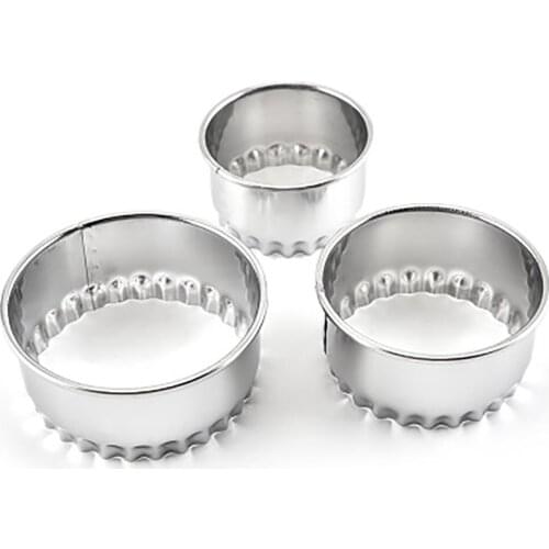 3Pcs/Set Stainless Steel Cut Dumpling Wrapper Mold Circular Cut Dumpling Wrapper Creative Biscuit Cutting Mold Lace Tool