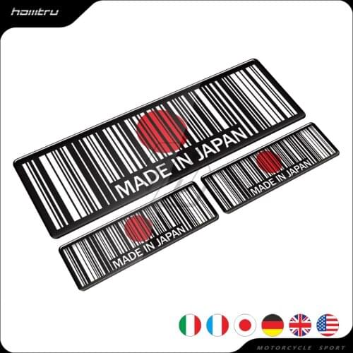 3D Bar Code Sticker Made In Japan In USA UK Italy Germany Motorcycle Tank Pad Decal Motorbike Helmet Stickers