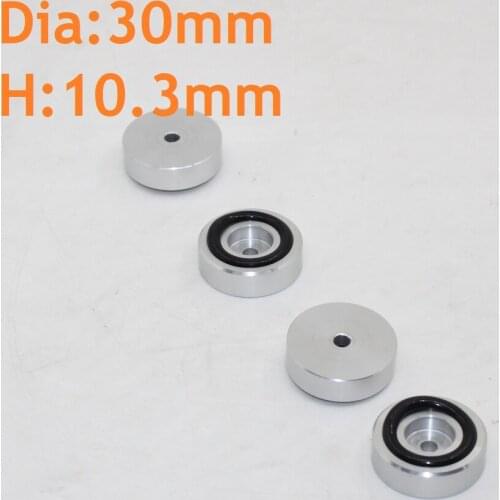 4PCS Rubber Ring Shock Absorption High-grade Silver Aluminum Alloy Machine Feet Diameter 20mm 30mm 39mm DIY Enclosure
