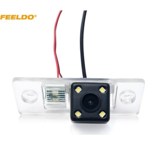 FEELDO Car Backup Rear View Camera With LED For Volkswagen Touareg/Passat B5/Tiguan/Santana/Golf 5/Skoda Fabia/Porsche Cayenne