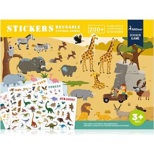 Mideer Milu childrens interesting scene electrostatic stickers DIY animal traffic city toys waterproof lasting