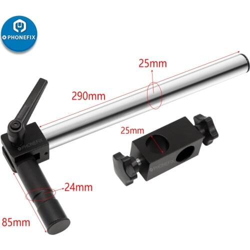 Diameter 25mm Heavy Duty Multi Axis Adjustable Metal Arm 360° Rotation For Video Industry Microscope Table Stand Part Holder