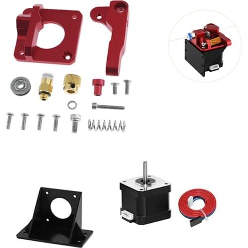 Aluminum Upgrade Dual Gear Mk8 Extruder for Extruder Ender 3 CR10 CR-10S PRO RepRap 1.75mm 3D Parts Drive Feed double pulley