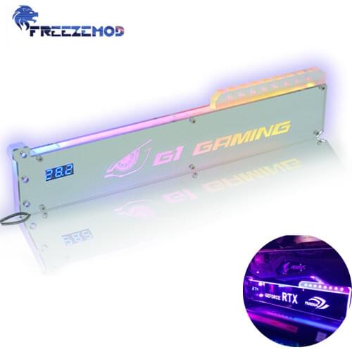 FREEZEMOD VGA Holder with Temperature Monitor Display Graphics Card Bracket Thermometer Double Mirror Slidable for MOD XKZJ-WD