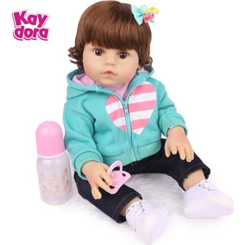KAYDORA Vinyl Reborn Baby Dolls 48cm Lifelike Girl Toddler Soft Bath Play Toys Bebe Boneca Menina Kids Birthday Gifts