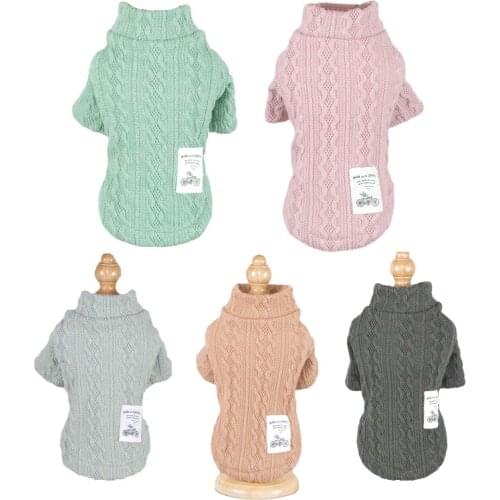 Classic Solid Puppy Dog Sweater Winter Warm Clothing for Small Dogs Costume Chihuahua Coat Knitting Crochet Cloth Jersey