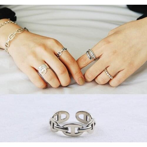 New Charming Hollow Chains Finger Ring for Women Vintage Boho Knuckle Party Rings Gothic Punk Jewelry Gifts for Girls