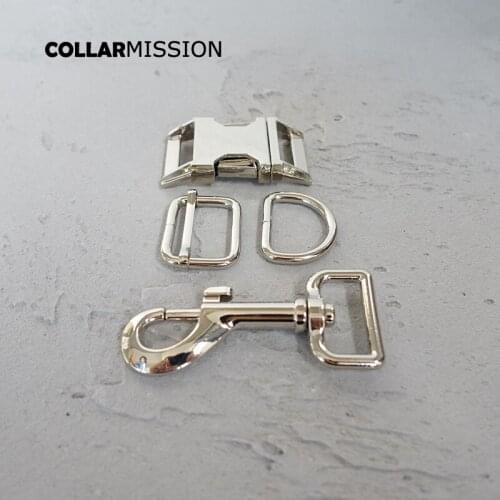 100sets/lot (metal buckle+adjust buckle+D ring+metal dog clasp/set) manufacturer plated metal buckle diy 25mm dog collar parts