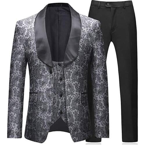 Terno Mens suit 3 Pieces Tuxedos Vintage Groomsmen Wedding Suit Prom Formal Tuxedo(Jackets+Vest+Trousers) costume homme mariage