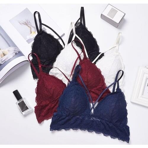Lace Flowers Wire Free Seamless Brassiere Padded Bras Convertible Bralette Women Lingerie Corset Bralette Bralet Bra Tank