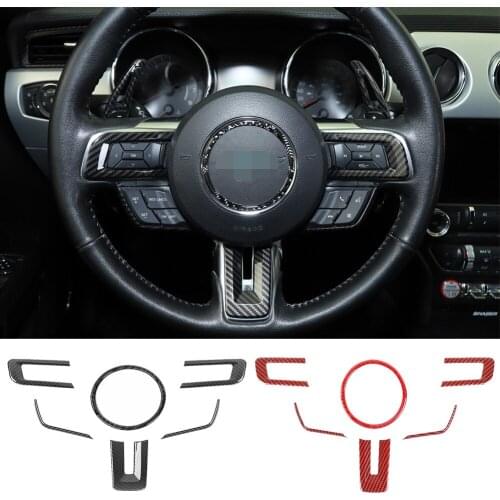 Real Carbon Fiber Central Control CD Panel Cover Decorative Trim Fit for Ford Mustang 2015-2020 Interior Car Assessoires