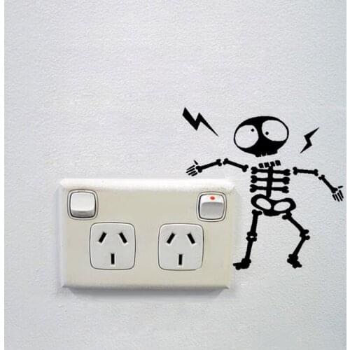 KUCADA skull switch sticker home decoration wall sticker for living room mural art decal pvc diy WP1417