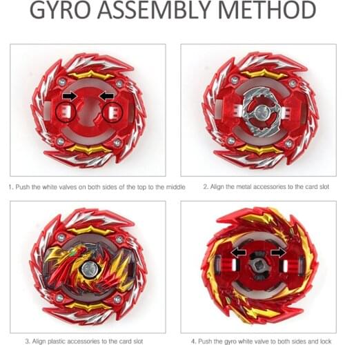 4D Metal Gyroscope Spinning without Launcher Gyro Birthday Gifts B155 Red