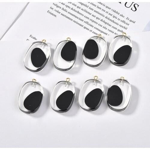 Fashion geometric oval shape 20pcs/lot handmade acrylic/resin charms diy jewelry necklace/earrings for women accessory