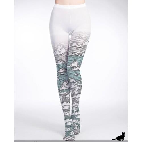 Fashion Sexy Designs Cloud Digital Print Tights Womens Pantyhose Ladies Thick Soft Stockings