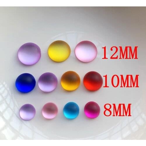 Wholesale 8mm/10mm/12mm Colorful Round Resin Rhinestone Applique Flatback wedding Decoration Crystal Stones Non Hotfix Strass
