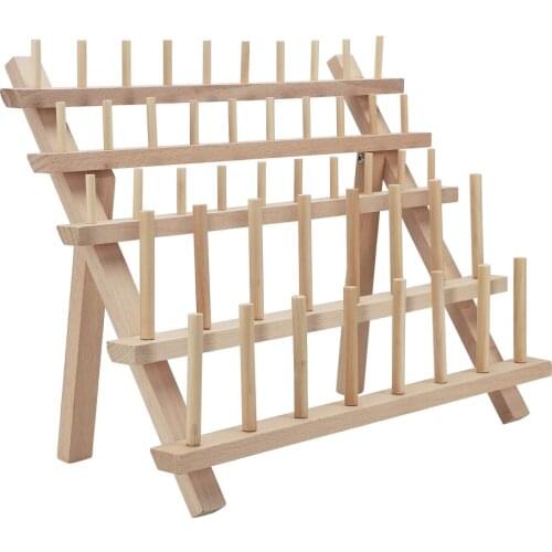 Organizer Wooden Wire Frame Sewing And Embroidery Thread Holder Storage Rack Home Reels Spools 46-Spool Shelf Foldable