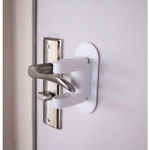 Kids Safety Plastic Protection Lock Baby Safety Lock Door Lever Lock Child Proof Doors Adhesive Security Latch 1PCS White Lock